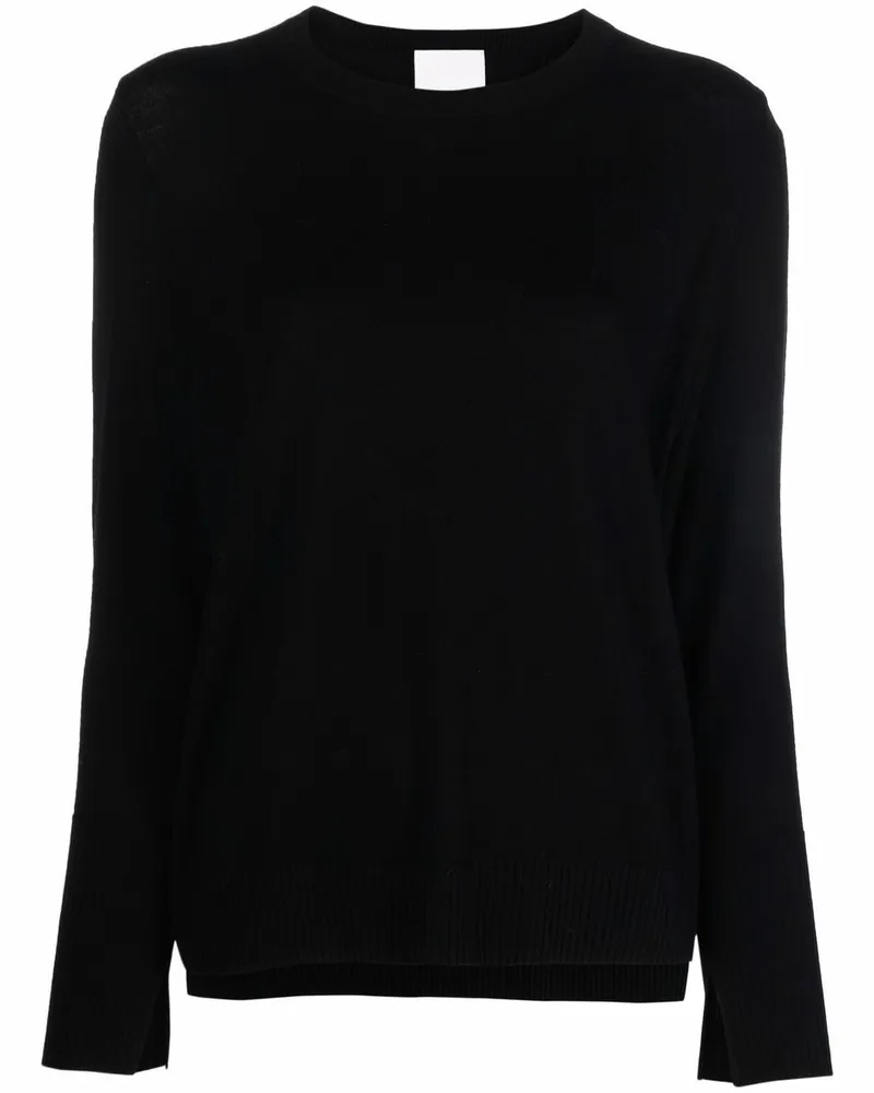 ALLUDE Fein gestrickter Pullover - Schwarz Schwarz
