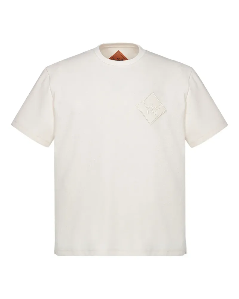 MCM T-Shirt mit Logo-Patch - Weiß Weiß