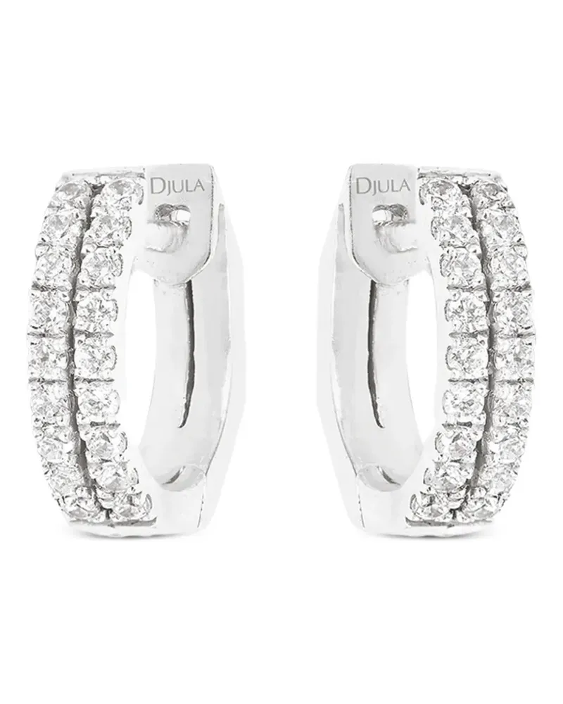 DJULA Double Graphic diamond hoop earrings - Silber Silber