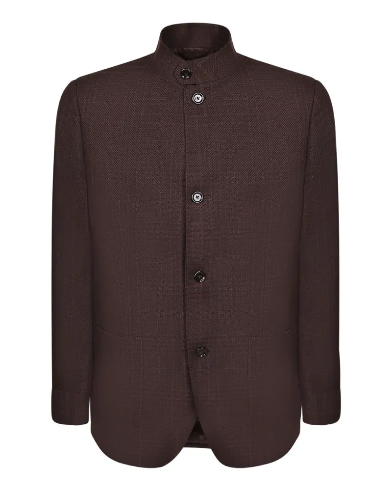 LARDINI Karierte Jacke mit Mandarinkragen - Braun Braun