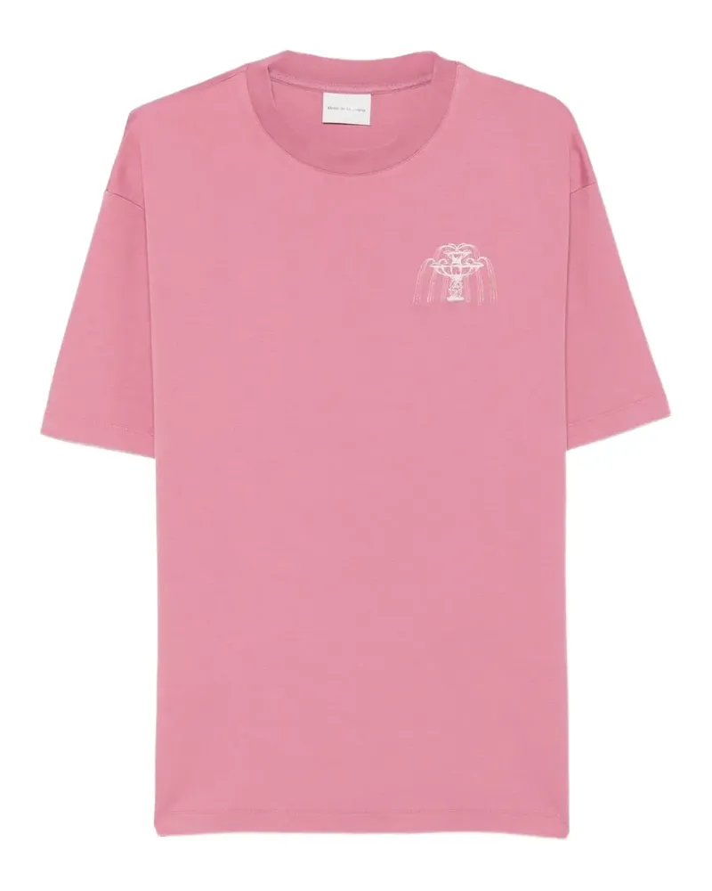 Drôle de Monsieur T-Shirt mit Brunnen-Print - Rosa Rosa