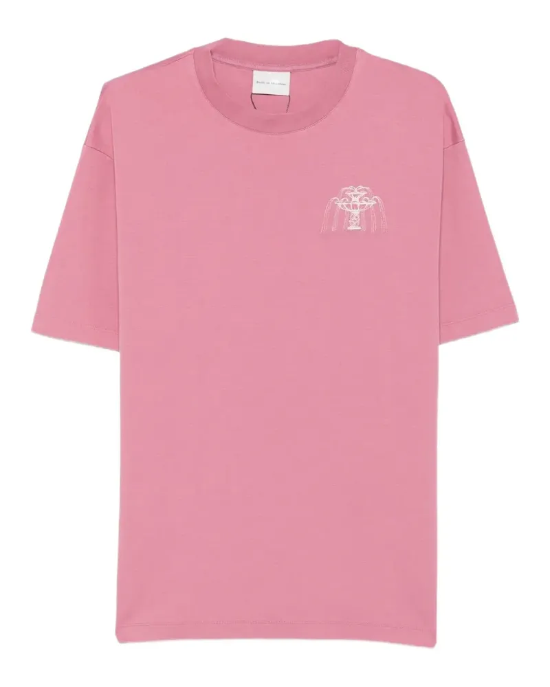 Drôle de Monsieur fountain-print T-shirt - Rosa Rosa
