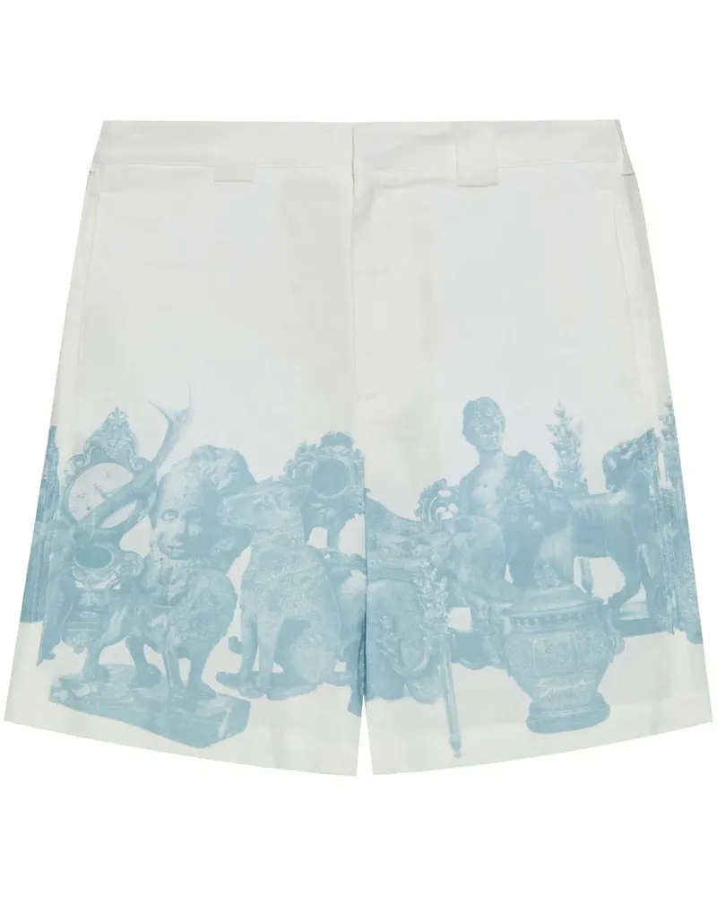 Givenchy Bermudas aus Leinen mit Hubert-Print - Weiß Weiß