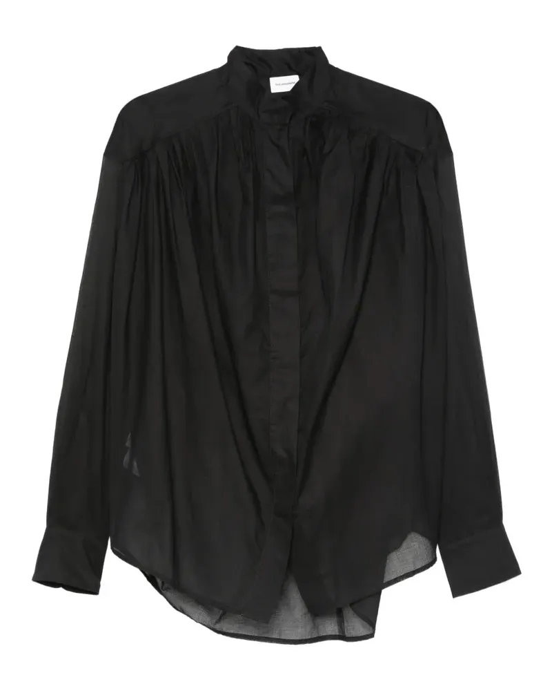 ANDAMANE Rania gathered semi-sheer blouse - Schwarz Schwarz