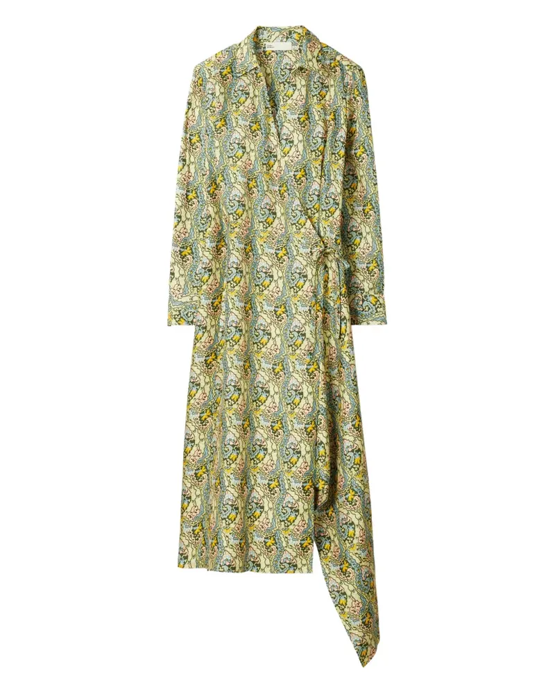 Tory Burch Gewickeltes Kleid mit Paisley-Print - Grün Grün