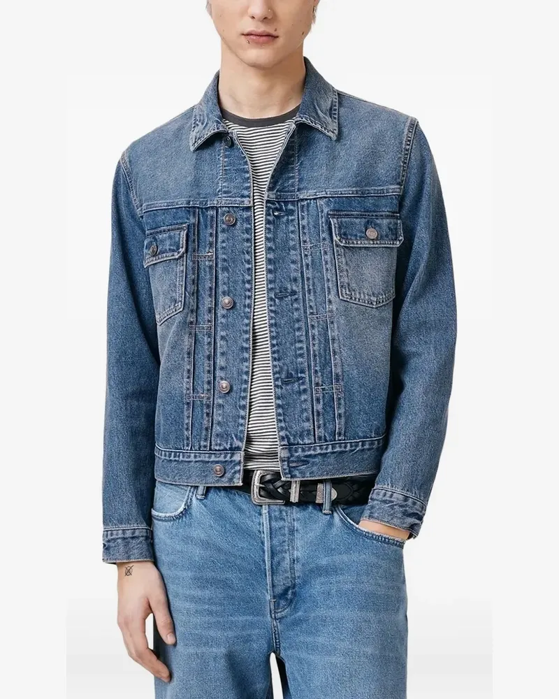 AllSaints Exile Jeansjacke mit Knopfverschluss - Blau Blau
