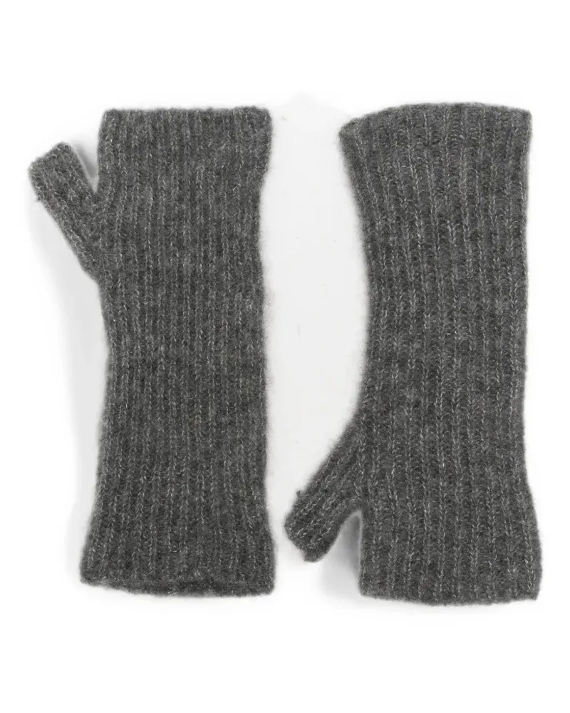 MRZ ribbed-knit gloves - Grau Grau