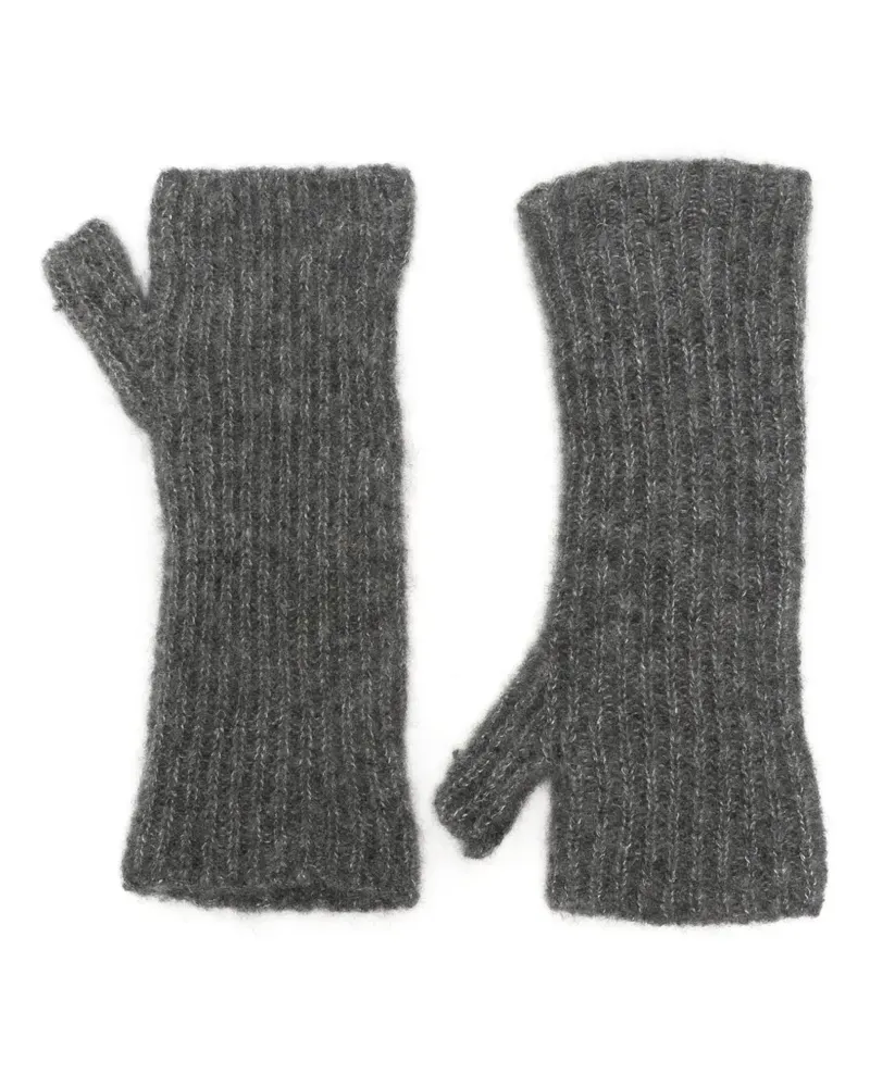 MRZ Handschuhe aus geripptem Strick - Grau Grau