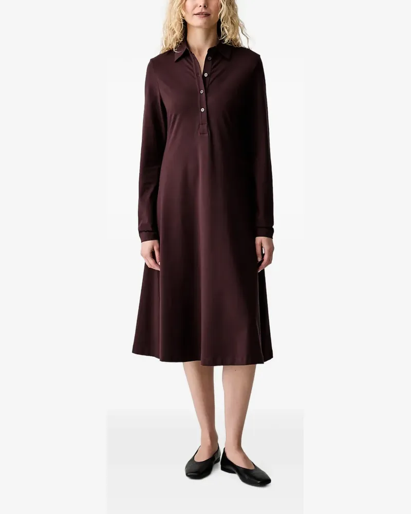 Marc O'Polo Langärmeliges Midikleid - Braun Braun
