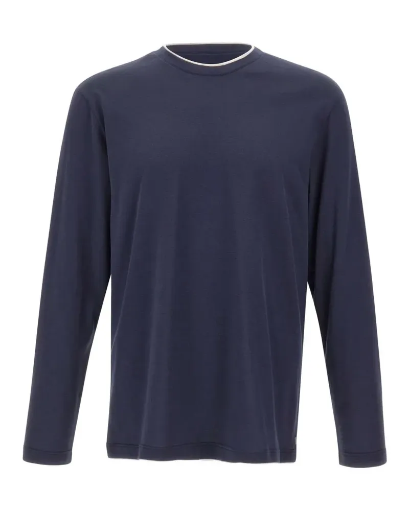 Eleventy crew-neck cotton sweater - Blau Blau
