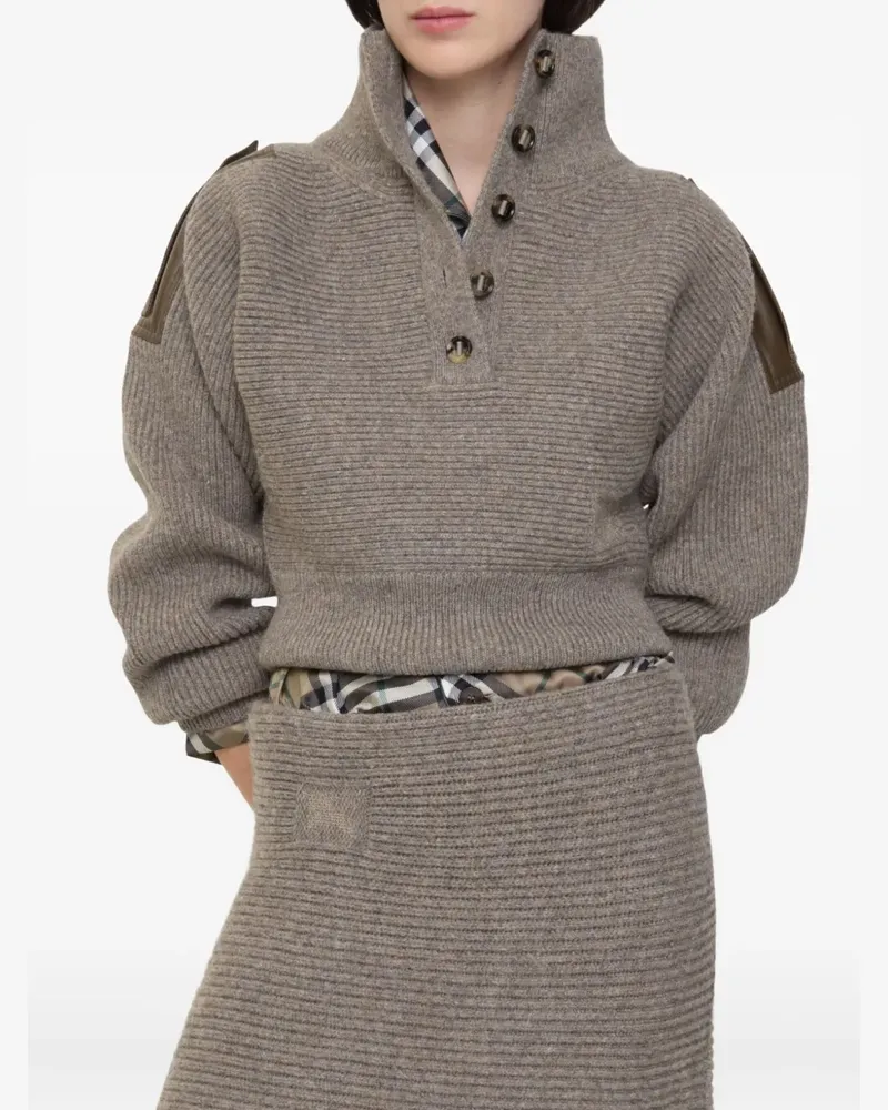 Burberry Pullover mit kurzer Knopfleiste - Grau Grau