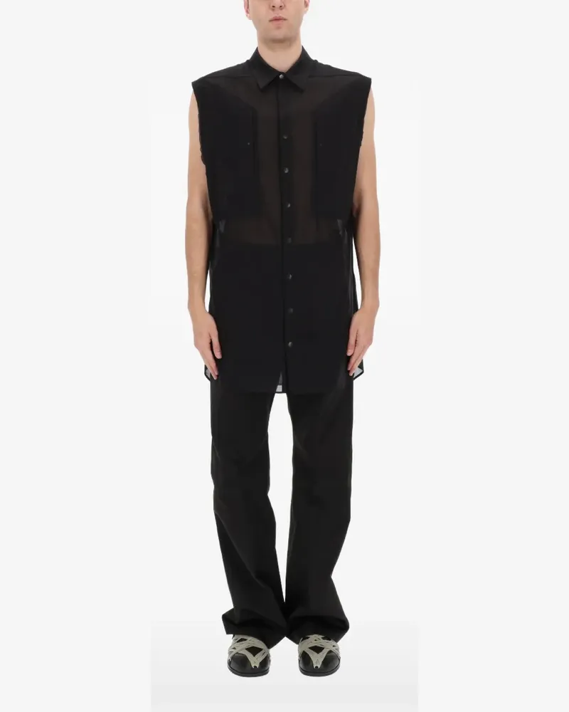 Rick Owens sleeveless semi-sheer shirt - Schwarz Schwarz