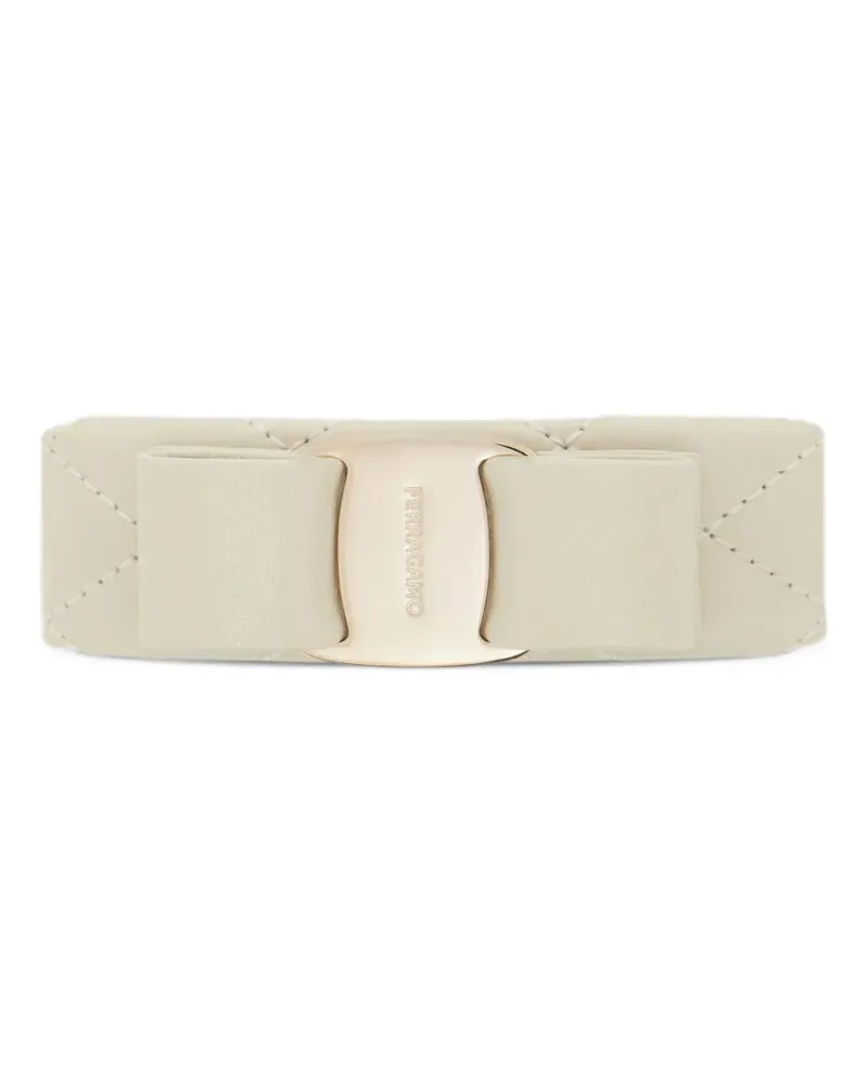 Ferragamo Vara bow matelassé hair clip - Nude Nude