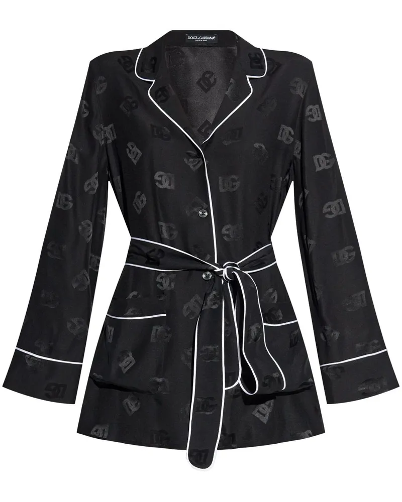 Dolce & Gabbana Hemd aus Satin-Jacquard - Schwarz Schwarz