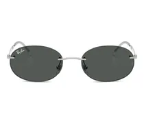Sonnenbrille mit ovalem Gestell - Silber