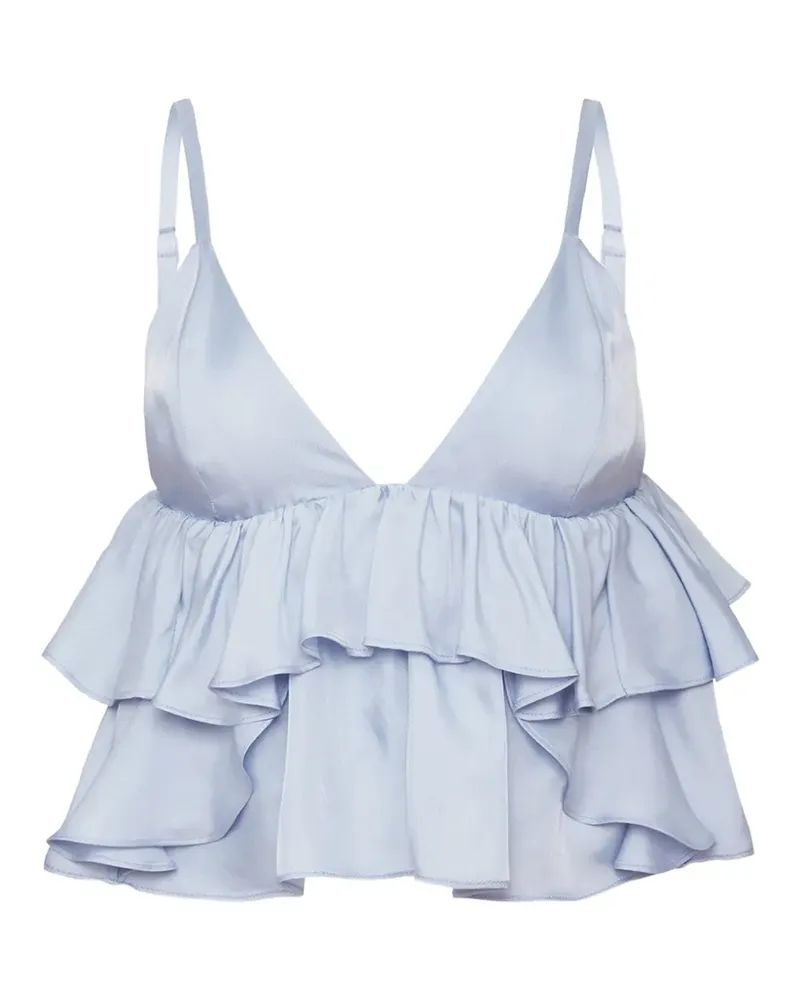 Fleur Du Mal Top mit Rüschen - Blau Blau