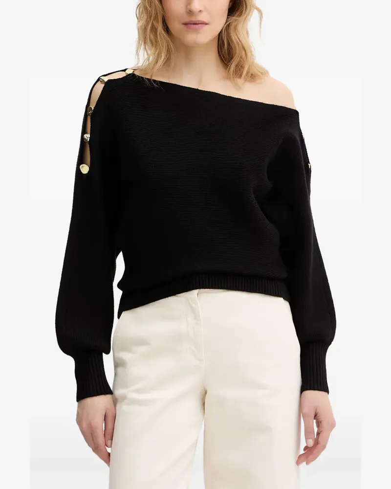 Guess off-the-shoulder button-detail sweater - Schwarz Schwarz