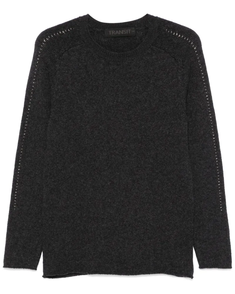 TRANSIT Pullover mit Rundhalsausschnitt - Grau Grau