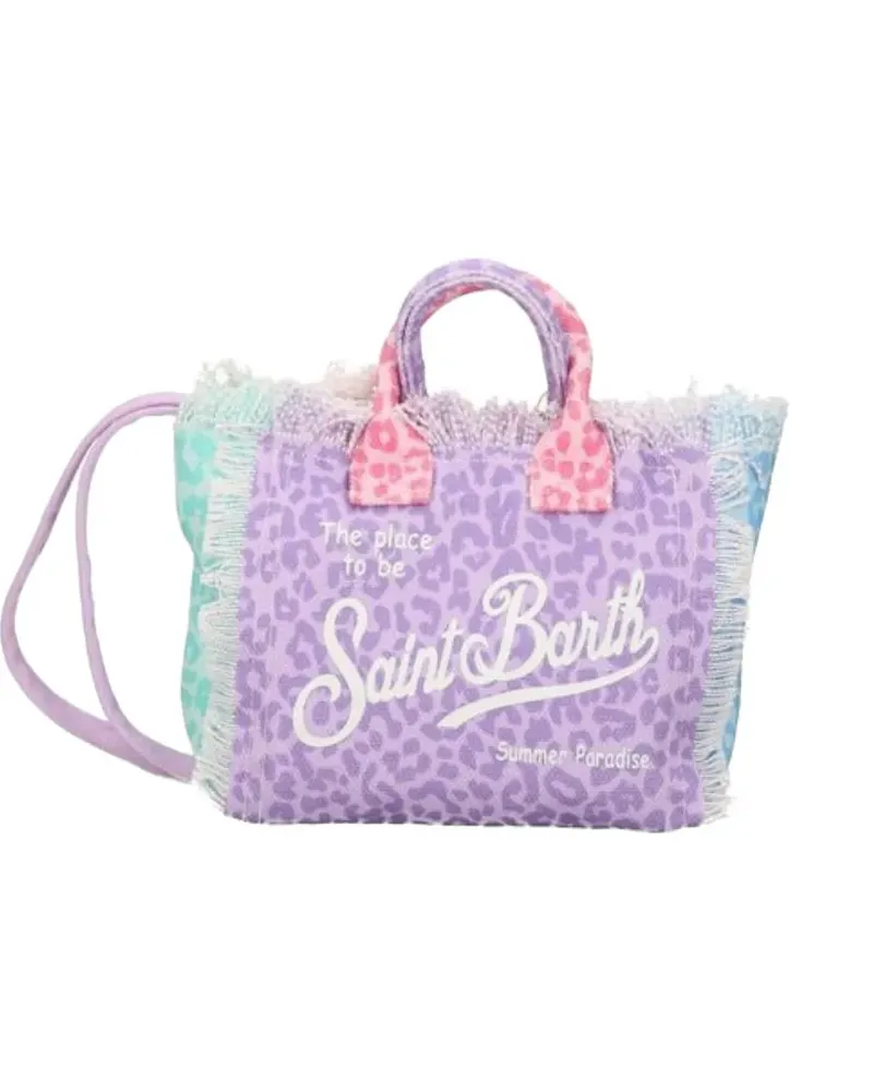 MC2 Saint Barth leopard-print frayed tote bag - Violett Violett
