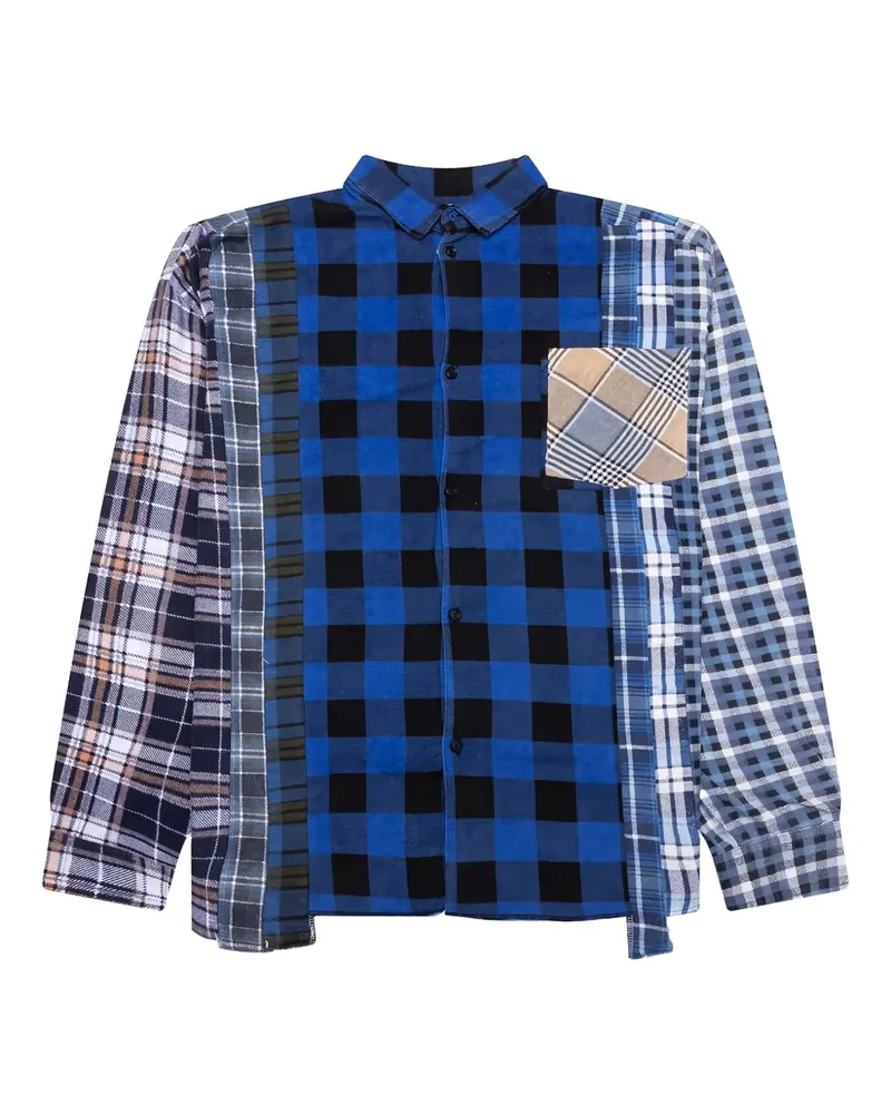 NEEDLES 7 Cuts Patchwork-Hemd - Blau Blau