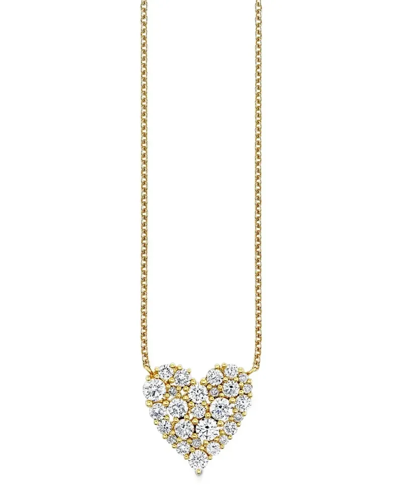 Sydney Evan 14kt Gelbgoldhalskette mit Diamant-Herzanhänger Gold