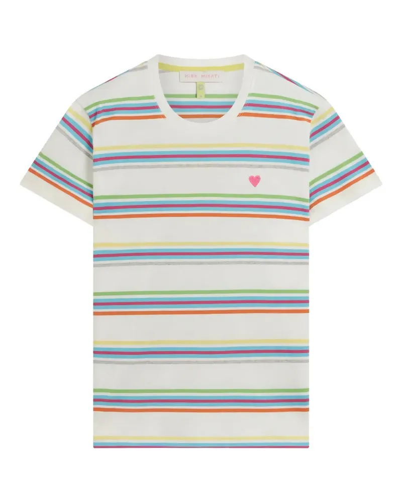 Mira Mikati embroidered striped T-shirt - Weiß Weiß