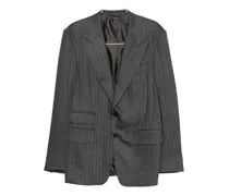 pinstripe-pattern buttoned suit - Grau