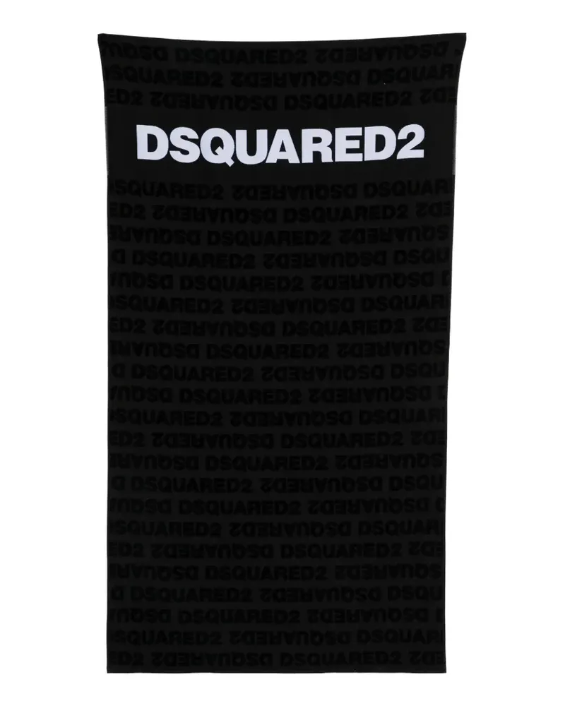 Dsquared2 Strandtuch mit Logo-Patron - Schwarz Schwarz