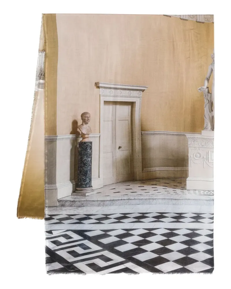 Faliero Sarti Schal mit Syon House-Print - Nude Nude