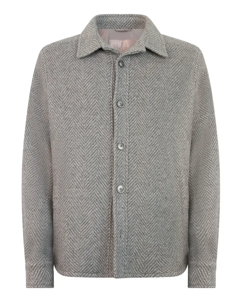 Herno Hemdjacke mit Fischgrätenmuster - Grau Grau