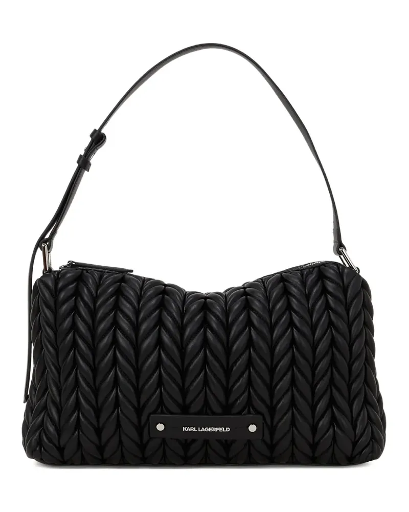 Karl Lagerfeld Mittelgroße K/Weave Schultertasche - Schwarz Schwarz