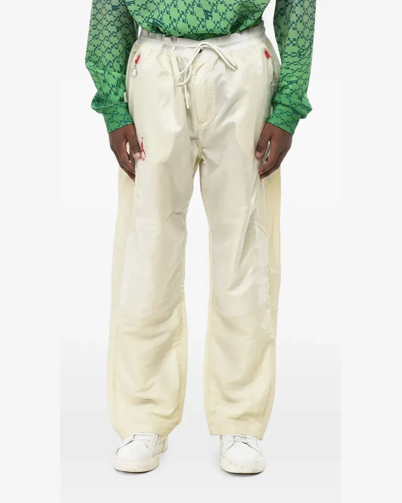 OFF-WHITE logo-print track trousers - Nude Nude