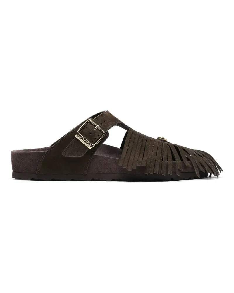 Birkenstock Fransen-Flip-Flops mit Schnallenverschluss - Braun Braun