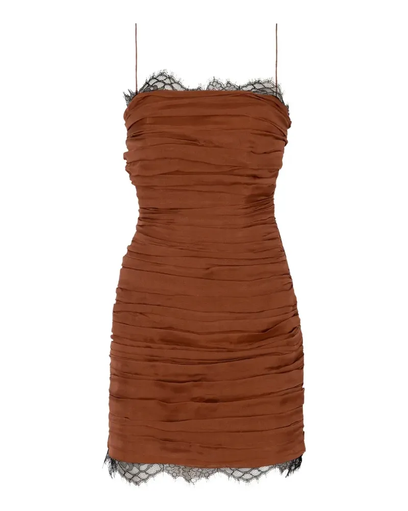 Raquel Diniz Ambra P lace-trim ruched mini dress - Braun Braun