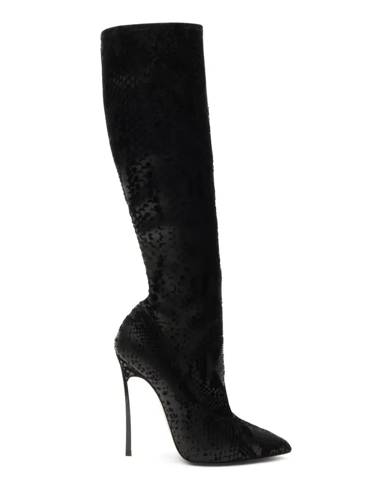 Casadei Blade Kitana python-effect knee-high boots - Schwarz Schwarz