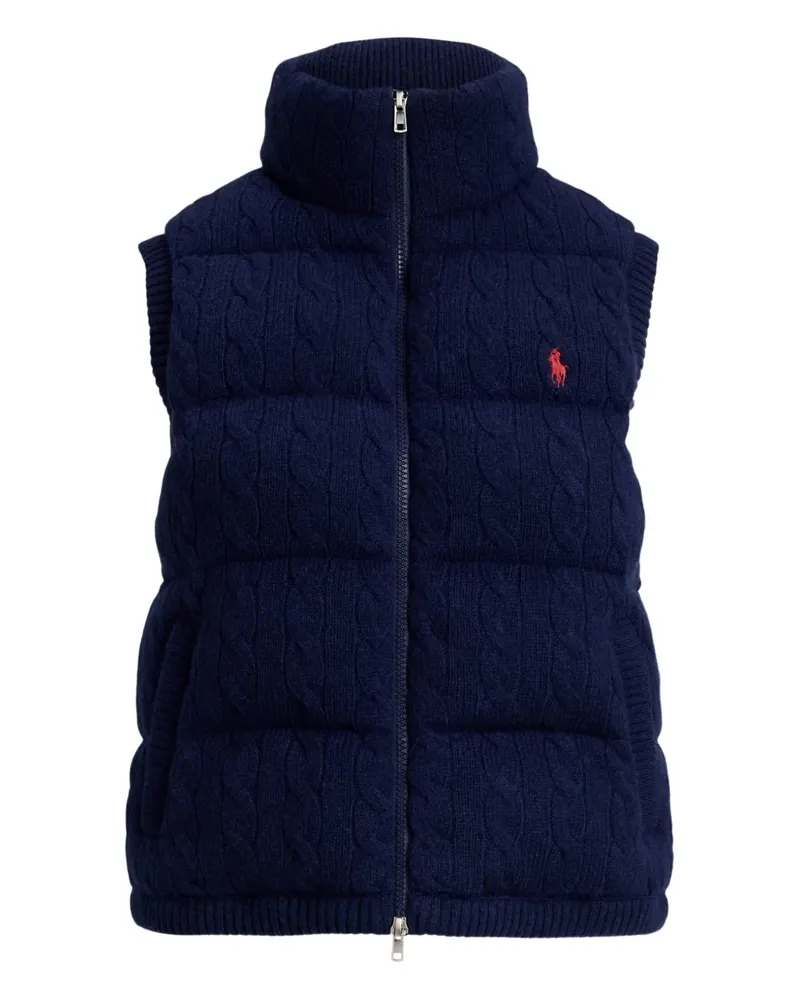 Ralph Lauren logo-embroidered puffer gilet - Blau Blau