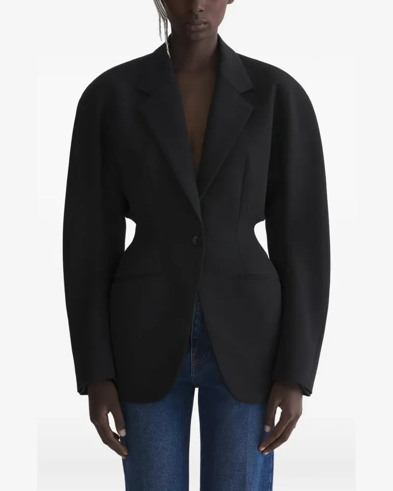 Thierry Mugler Wattierte Jacke mit Cut-Out - Schwarz Schwarz