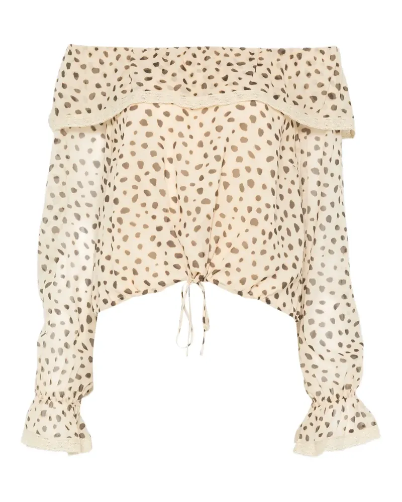 Posse Priscilla cheetah-print blouse - Nude Nude