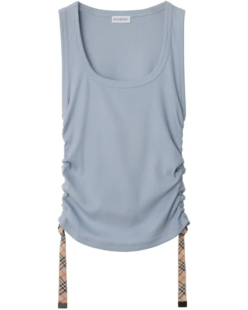 Burberry Tanktop mit Check-Besatz - Blau Blau