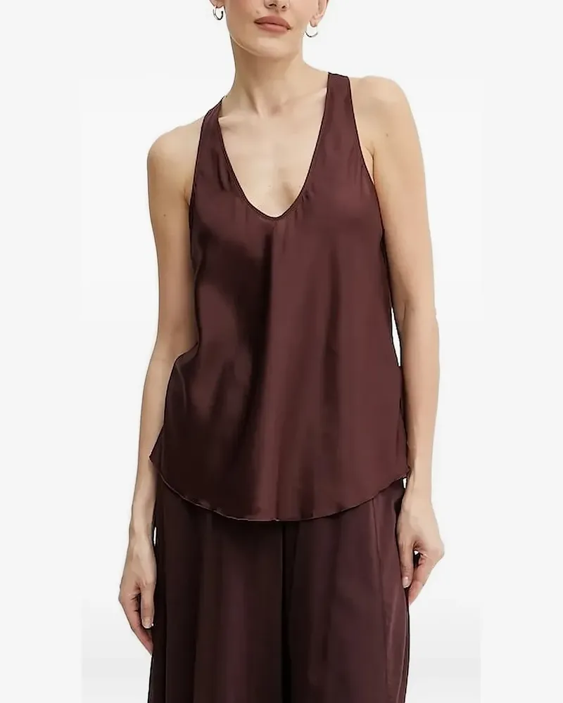 forte_forte Tanktop mit Racerback-Ausschnitt - Braun Braun
