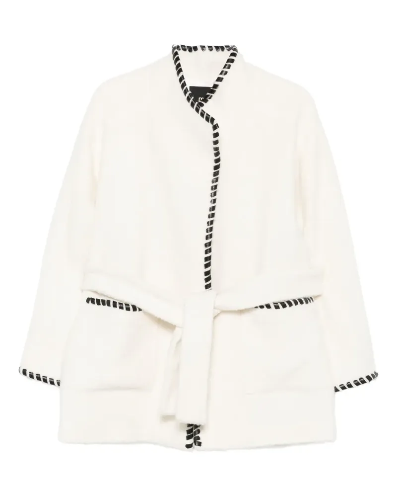 Maje Jacke mit Flechtborten - Weiß Weiß