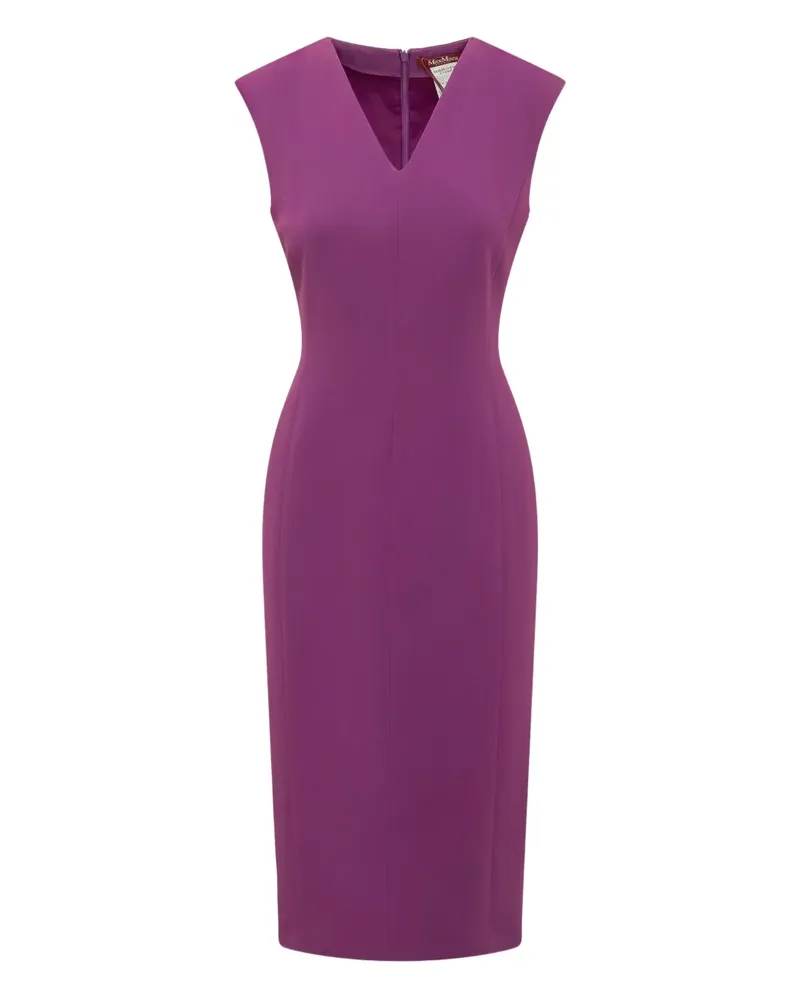 Max Mara Midikleid mit V-Ausschnitt - Violett Violett