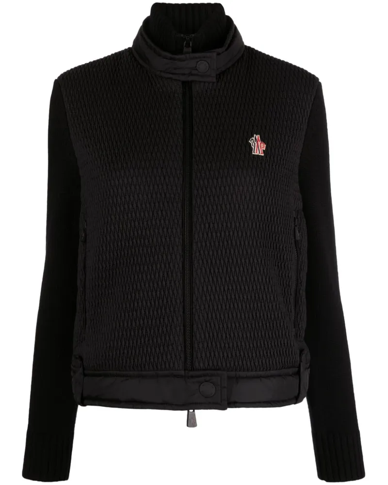 Moncler Isolierte Jacke mit Trikotbesatz - Schwarz Schwarz