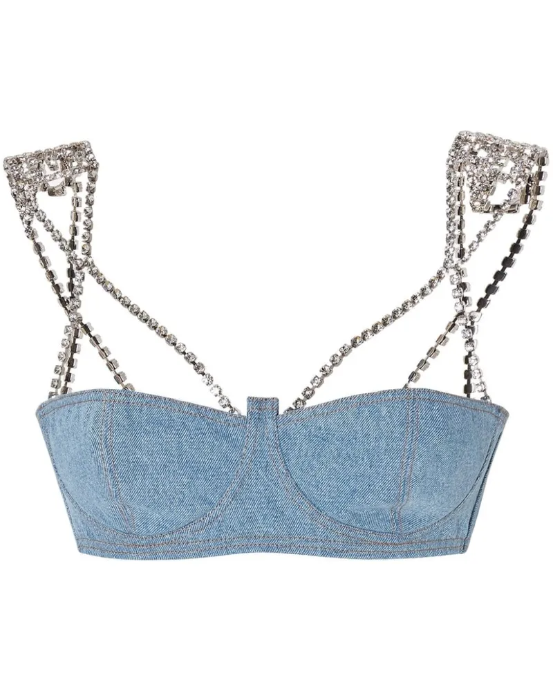 GCDS Chocker Denim Bra Blau