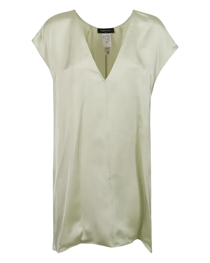 Fabiana Filippi V-neck sshort-sleeve blouse - Nude Nude