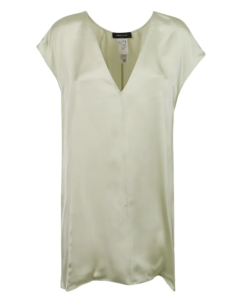 Fabiana Filippi V-neck sshort-sleeve blouse - Nude Nude