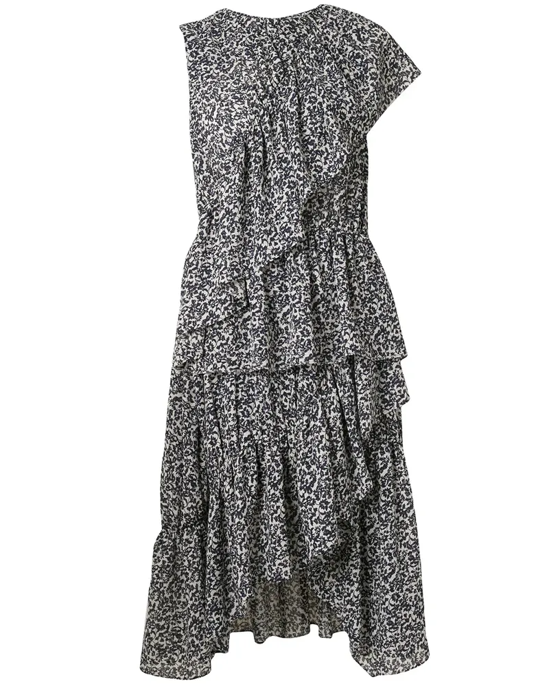 GOEN.J Asymmetrisches Kleid mit Rüschen - Blau Blau