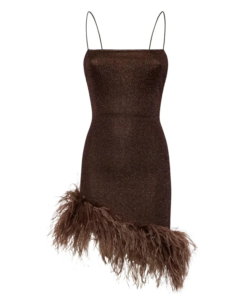 Oséree Lumière Plumage mini dress - Braun Braun