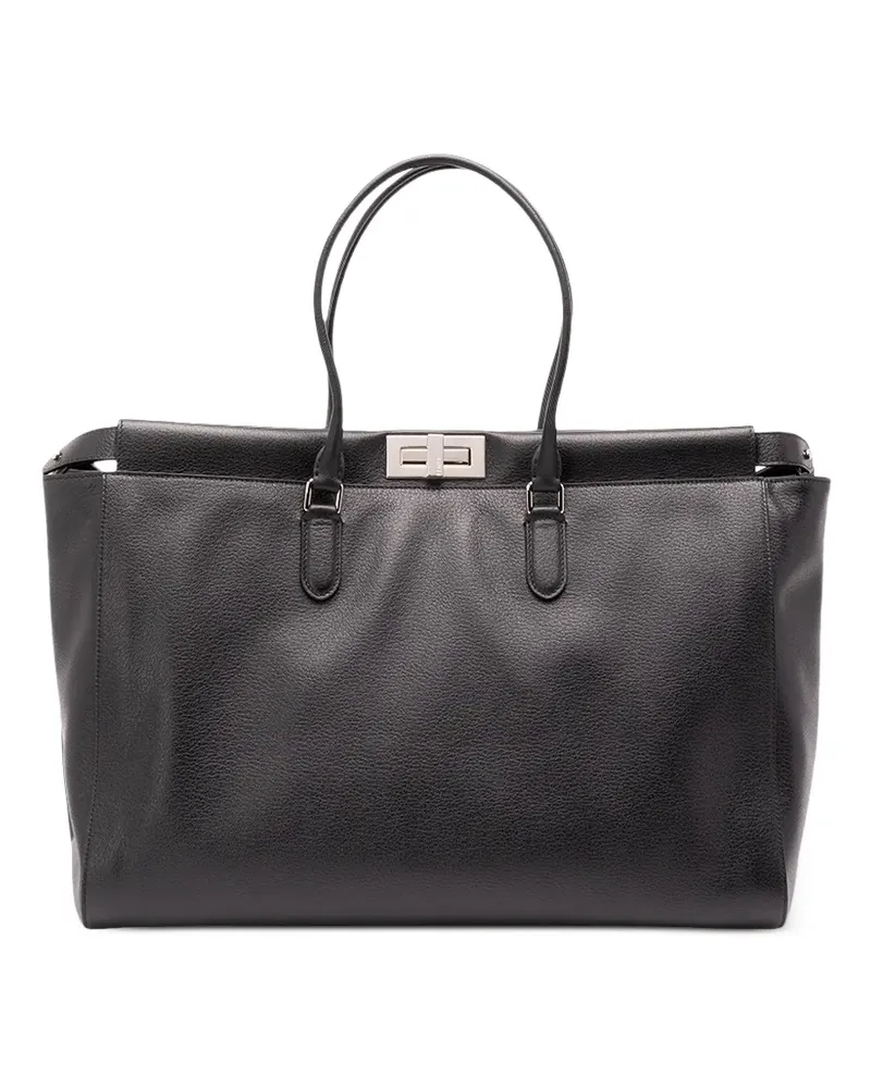 Fendi Peekaboo Tote Bag aus Leder - Schwarz Schwarz