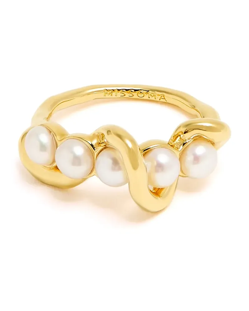 Courrèges Ring mit Kunstperle - Gold Gold
